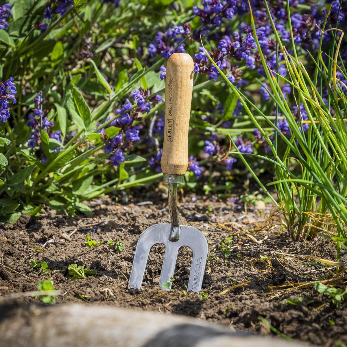 Premier Garden Hand Fork with Ash Handle & Stainless Steel Tines GTWH007