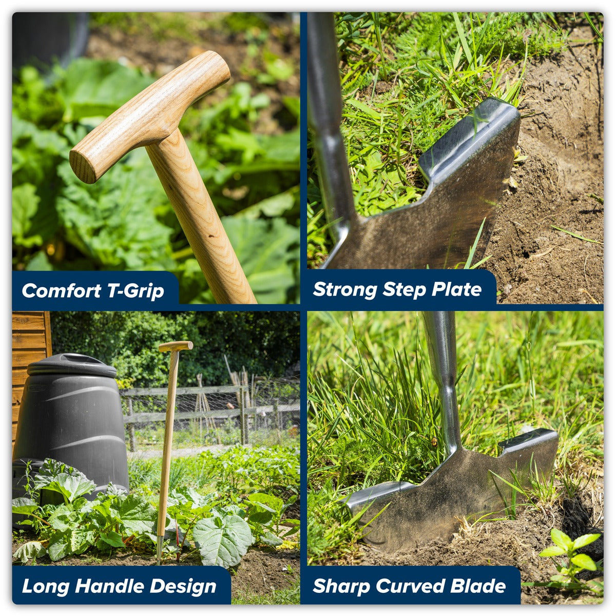 Premier Lawn Edger with Long Ash Handle & Stainless Steel Blade GTWH014