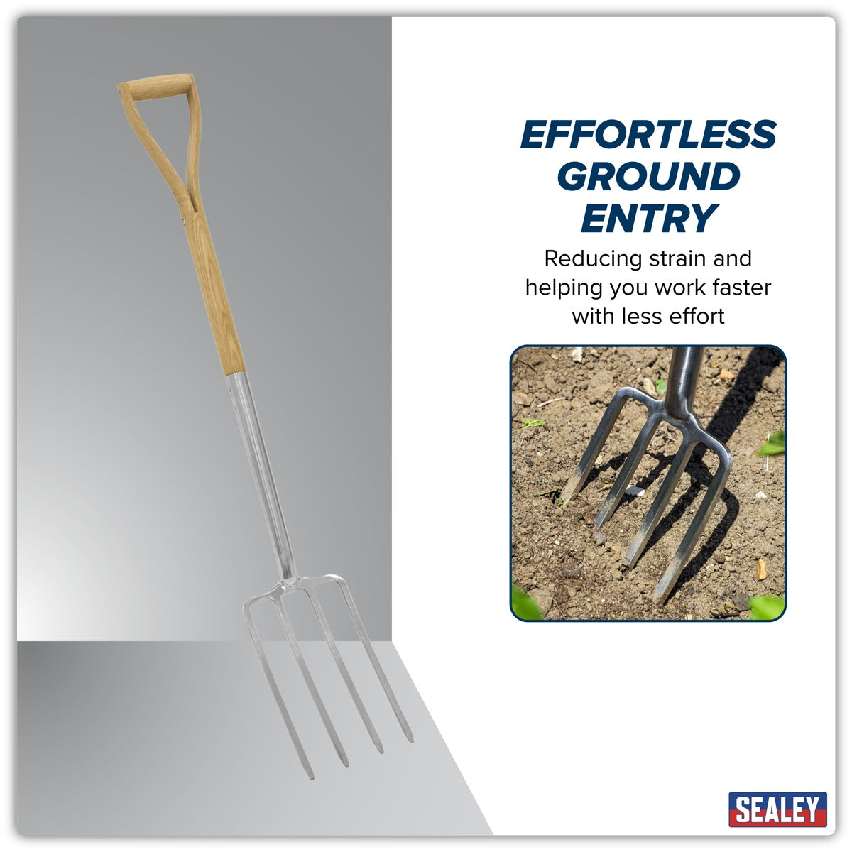 Premier Digging Fork with Ash Handle & Stainless Steel Tines GTWH016