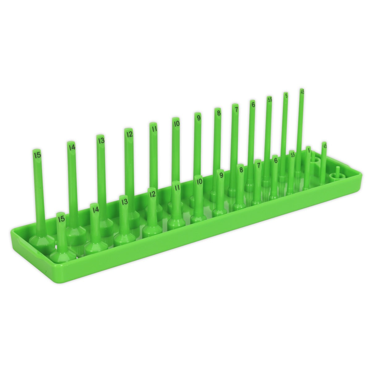 Premier Socket Holder 1/4"Sq Drive 4-15mm - Hi-Vis Green SH1414HV