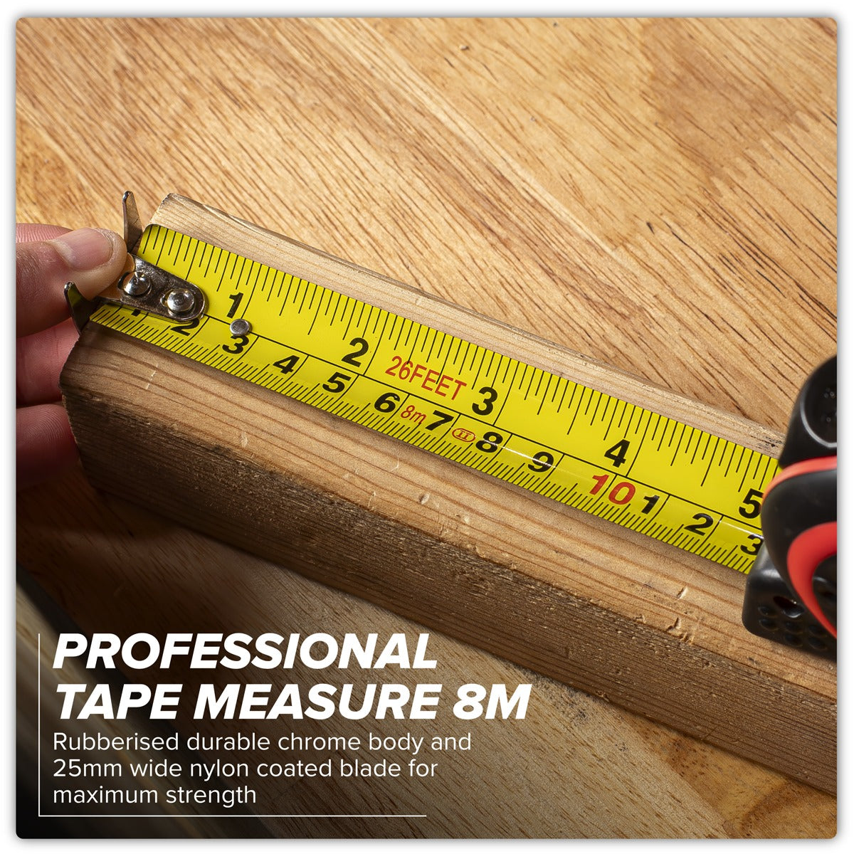 Premier Heavy-Duty Tape Measure 8m(26ft) SMT8H