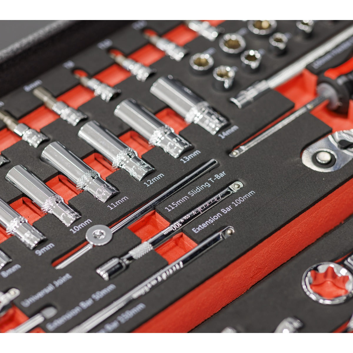 Premier Socket Set with Tool Tray 1/4"Sq Drive 44pc TBT40