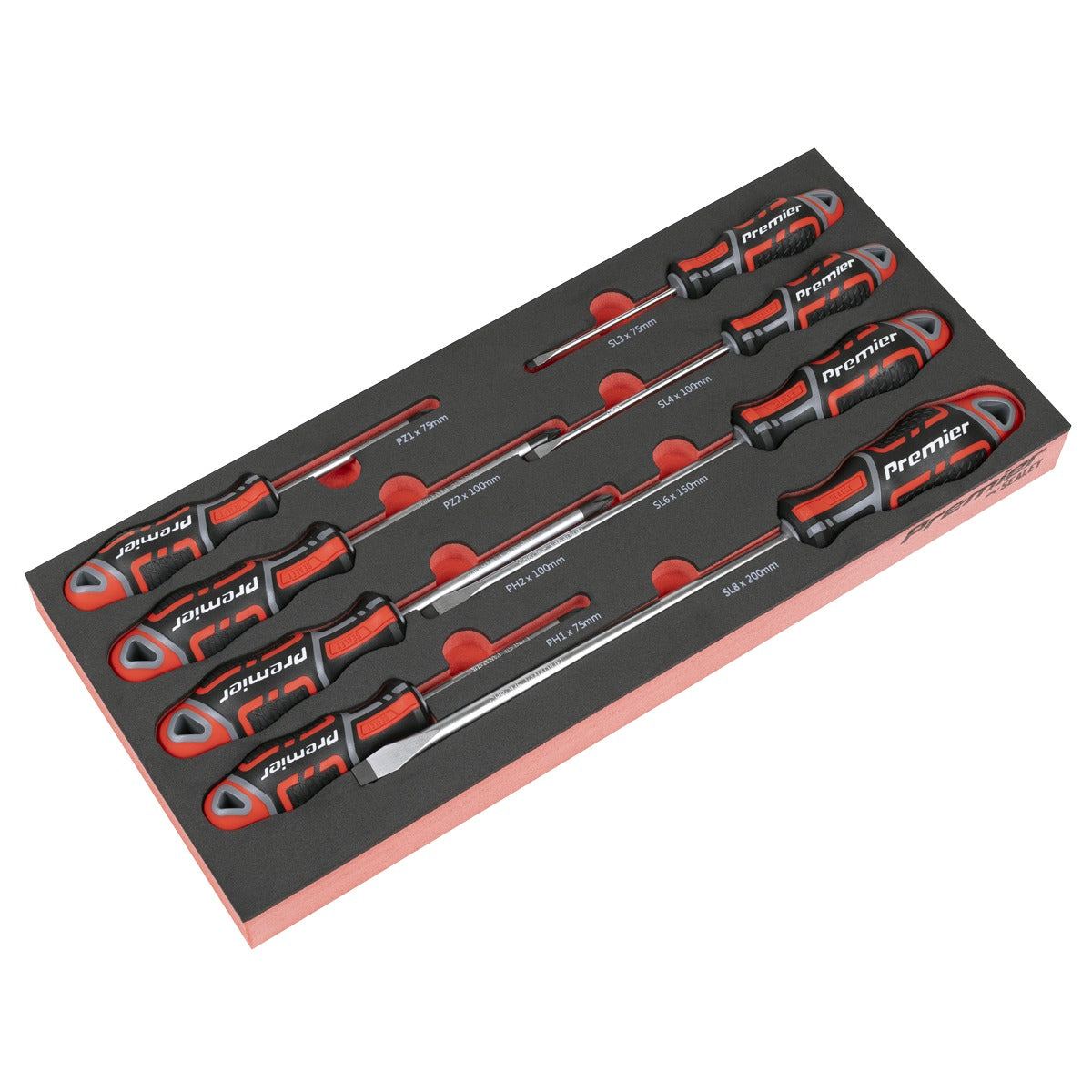 Premier Screwdriver Set with Tool Tray 8pc TBT53