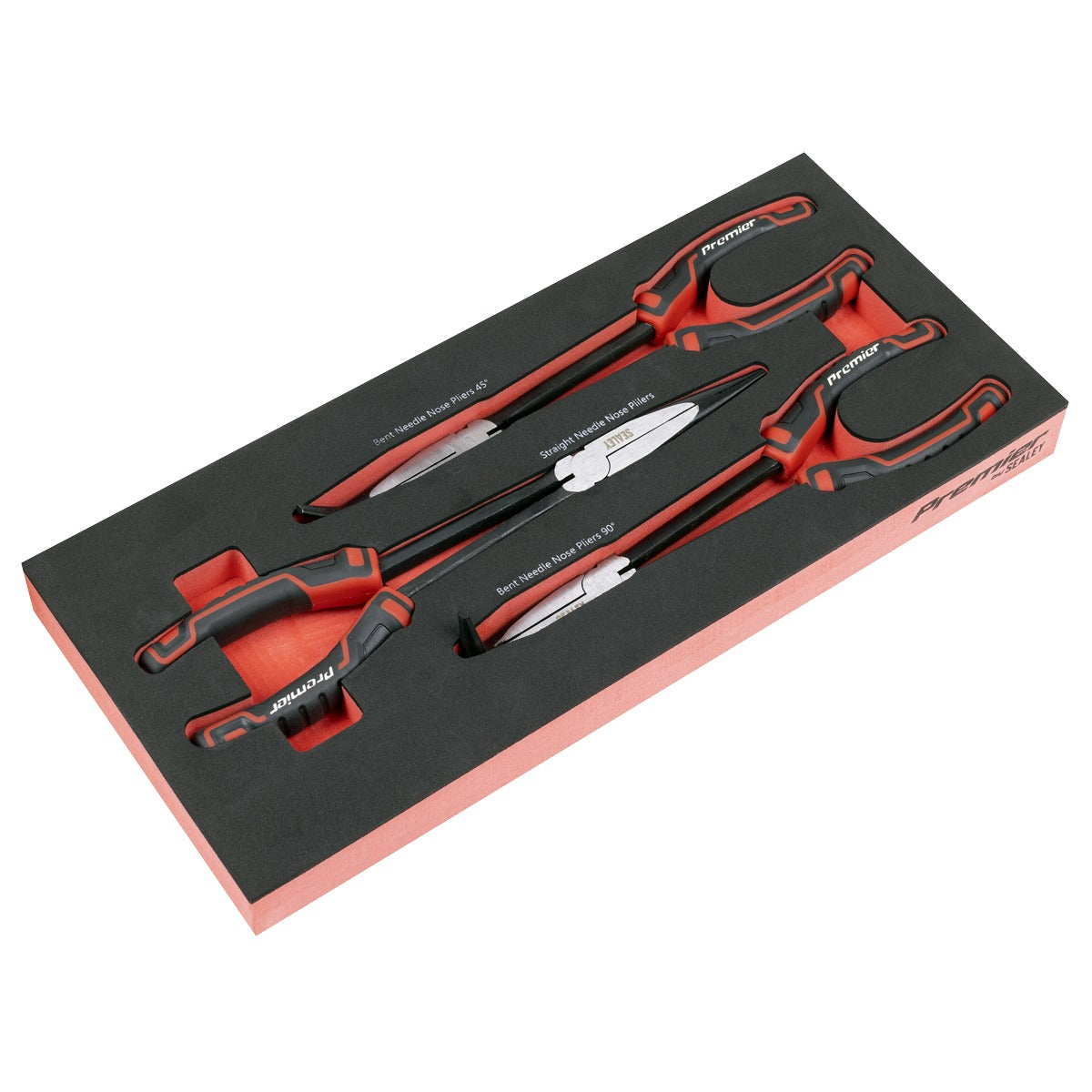 Premier Long Needle Nose Pliers Set with Tool Tray 3pc TBT58