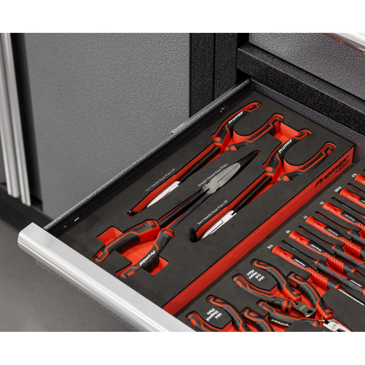 Premier Long Needle Nose Pliers Set with Tool Tray 3pc TBT58