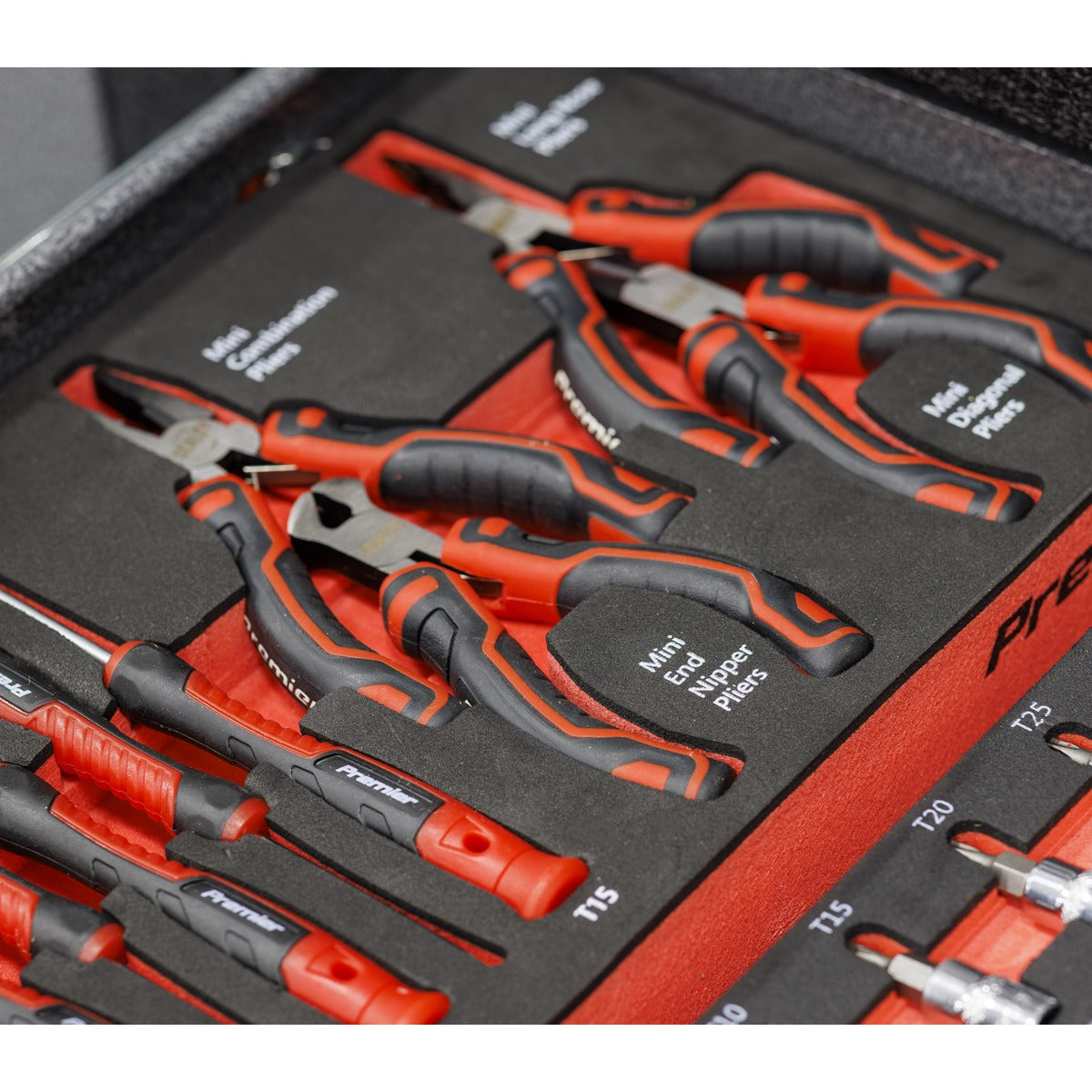 Premier Precision Screwdriver & Mini Pliers Set with Tool Tray 17pc TBT67