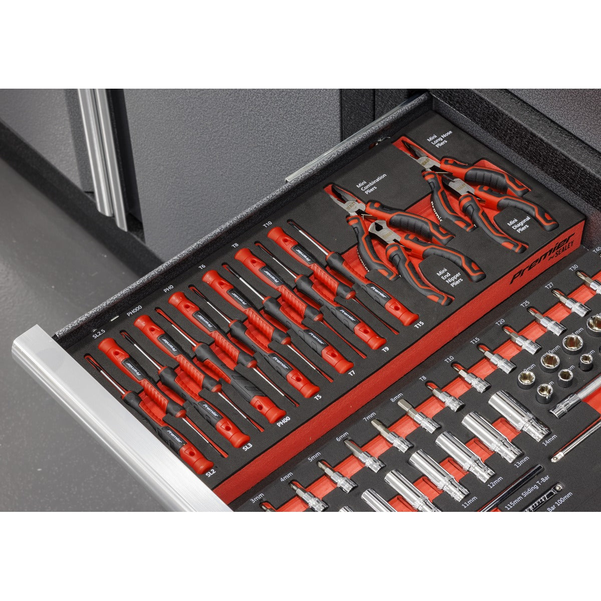 Premier Precision Screwdriver & Mini Pliers Set with Tool Tray 17pc TBT67