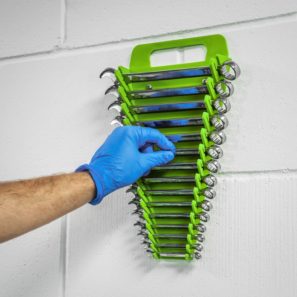 Premier Spanner Rack Capacity 15 Spanners - Hi-Vis Green WR08HV