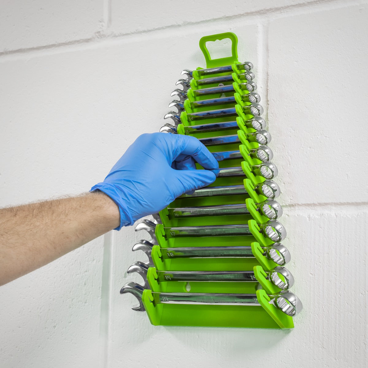 Premier Reverse Spanner Rack Capacity 15 Spanners - Hi-Vis Green WR09HV