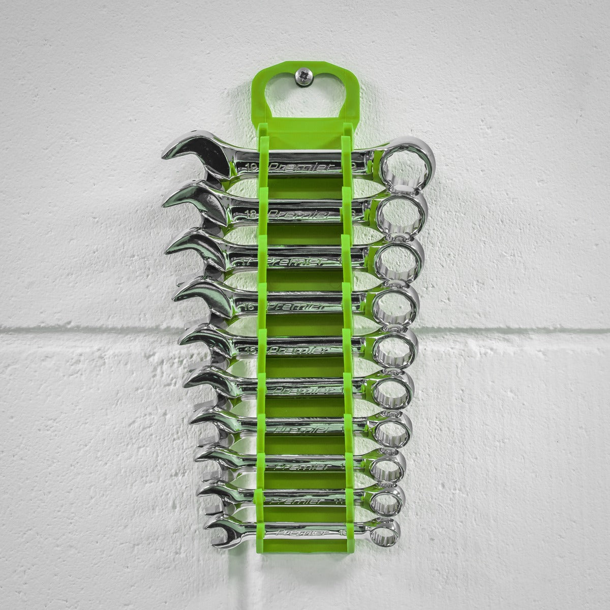 Premier Spanner Rack Capacity 10 Stubby Spanners - Hi-Vis Green WR10HV
