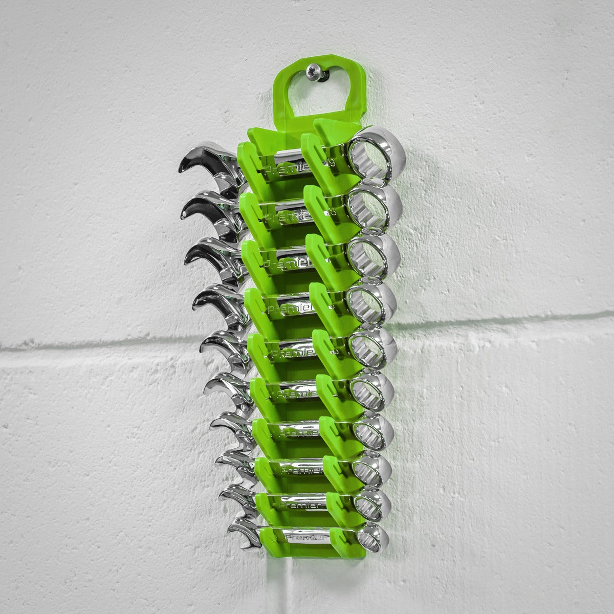 Premier Spanner Rack Capacity 10 Stubby Spanners - Hi-Vis Green WR10HV