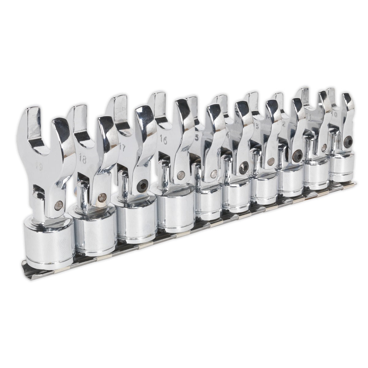 Siegen Flexible Crow's Foot Open-End Spanner Set 3/8"Sq Drive 10pc S01043
