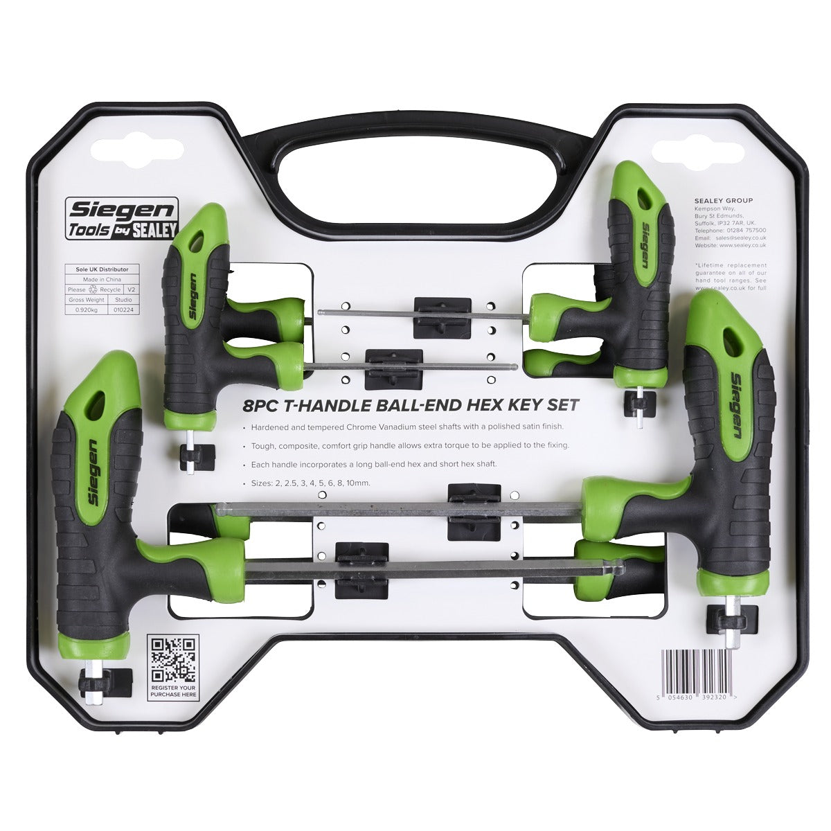 Siegen T-Handle Ball-End Hex Key Set 8pc S01069