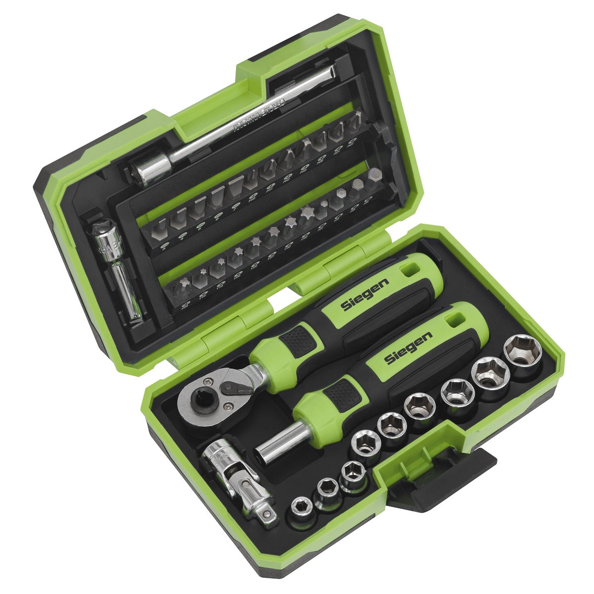 Siegen Socket & Bit Set 1/4"Sq Drive 38pc S01255