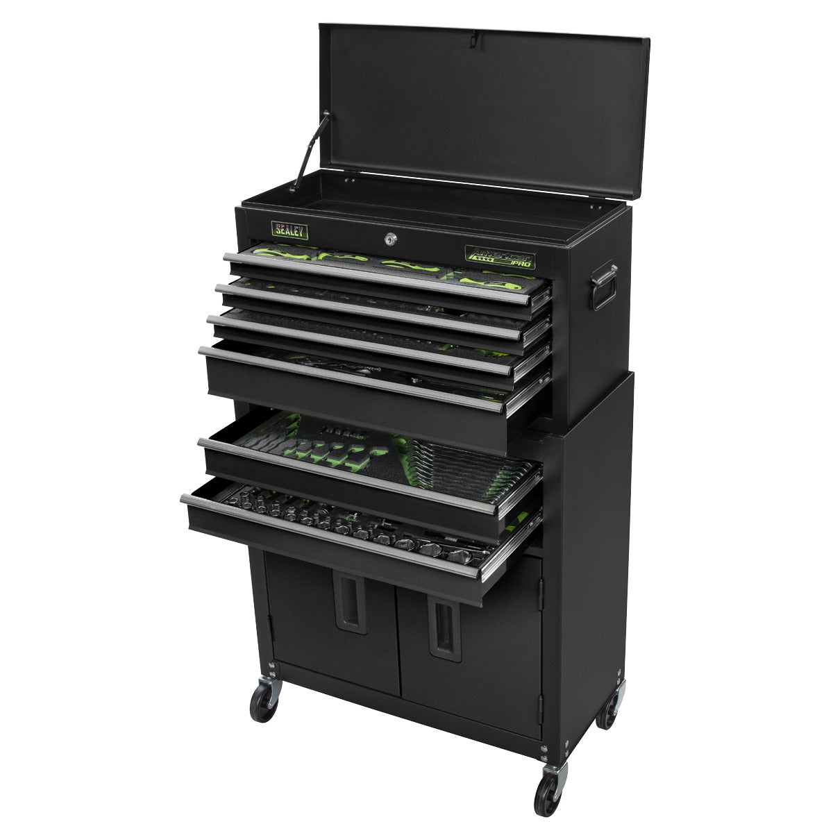 Siegen Topchest & Rollcab Combination 6 Drawer with 247pc Tool Kit S01267