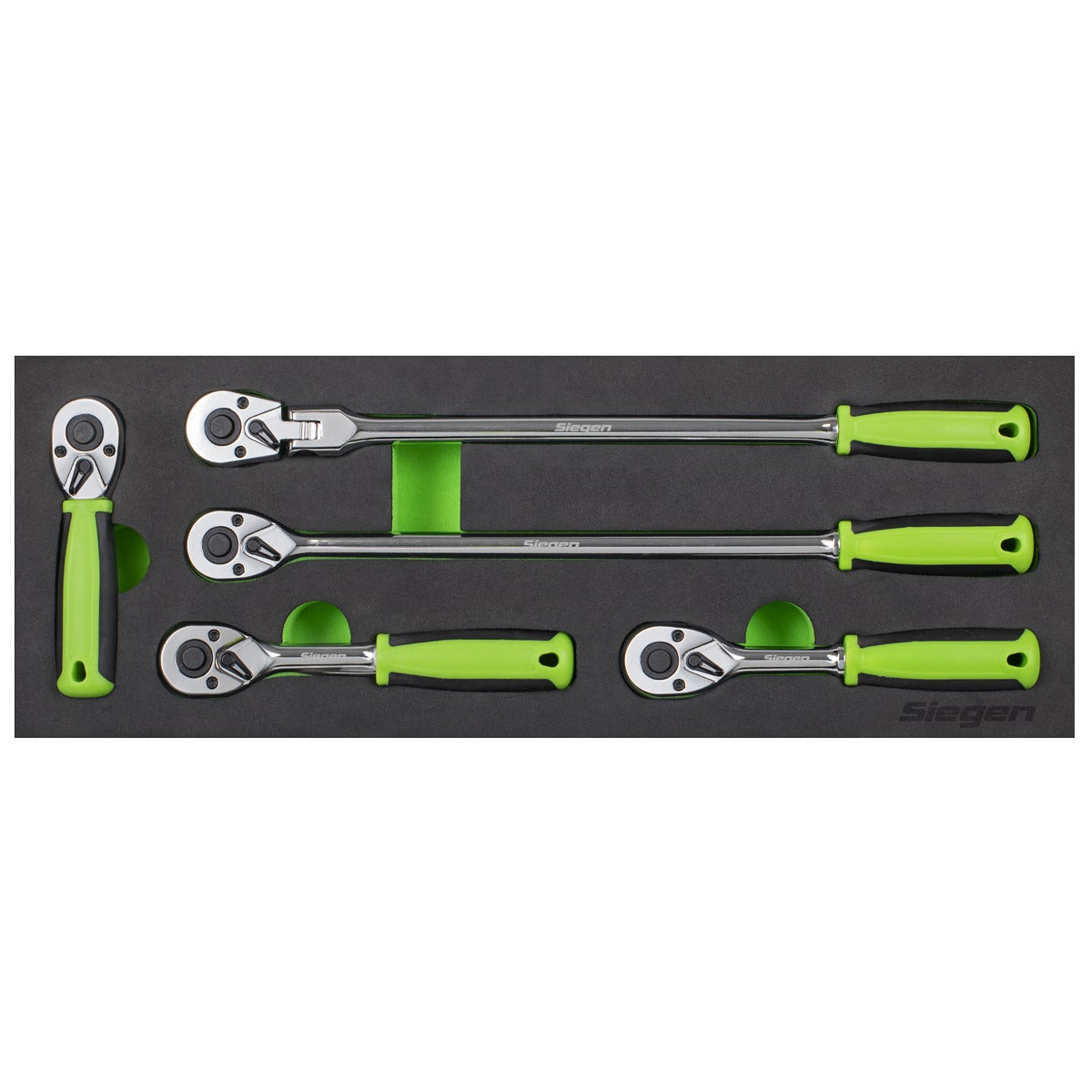 Siegen Ratchet Wrench Set 1/4"Sq 5pc Drive Flip Reverse S01290