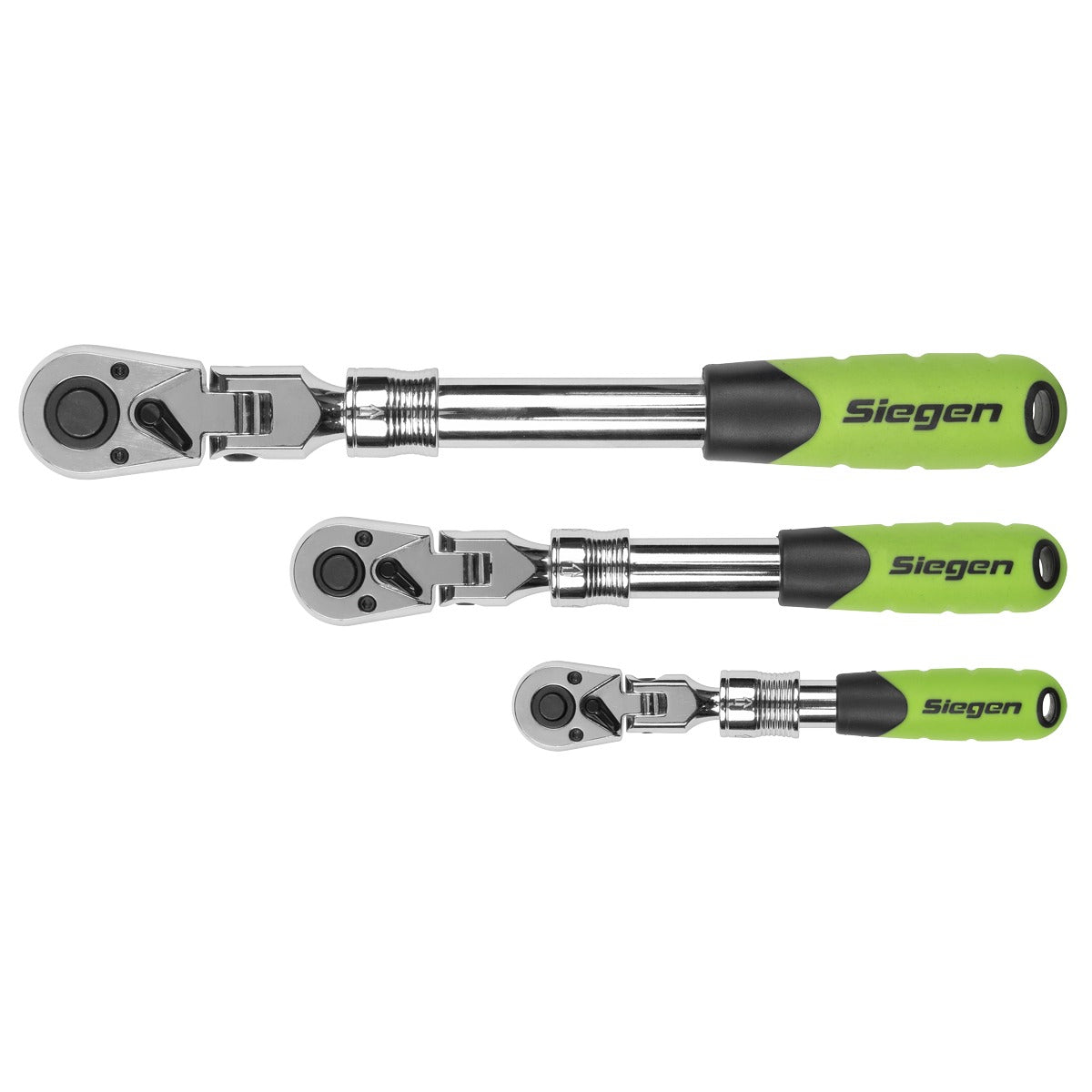 Siegen Extendable Flexi-Head Ratchet Wrench Set 3pc S01297