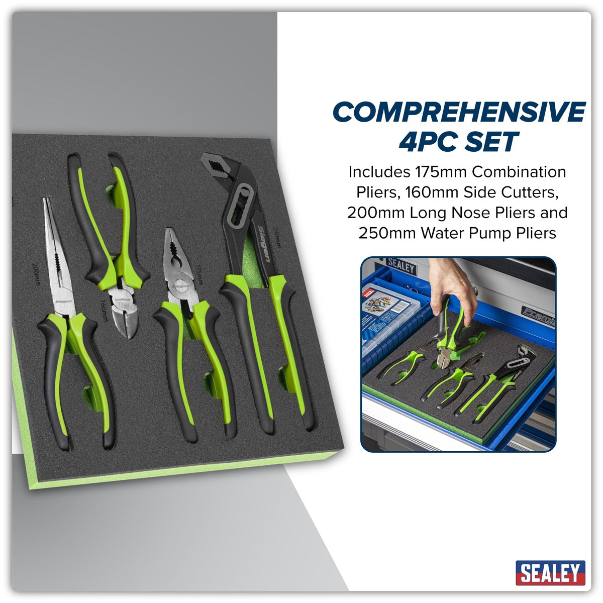 Siegen Comfort Grip Pliers Set 4pc S01298