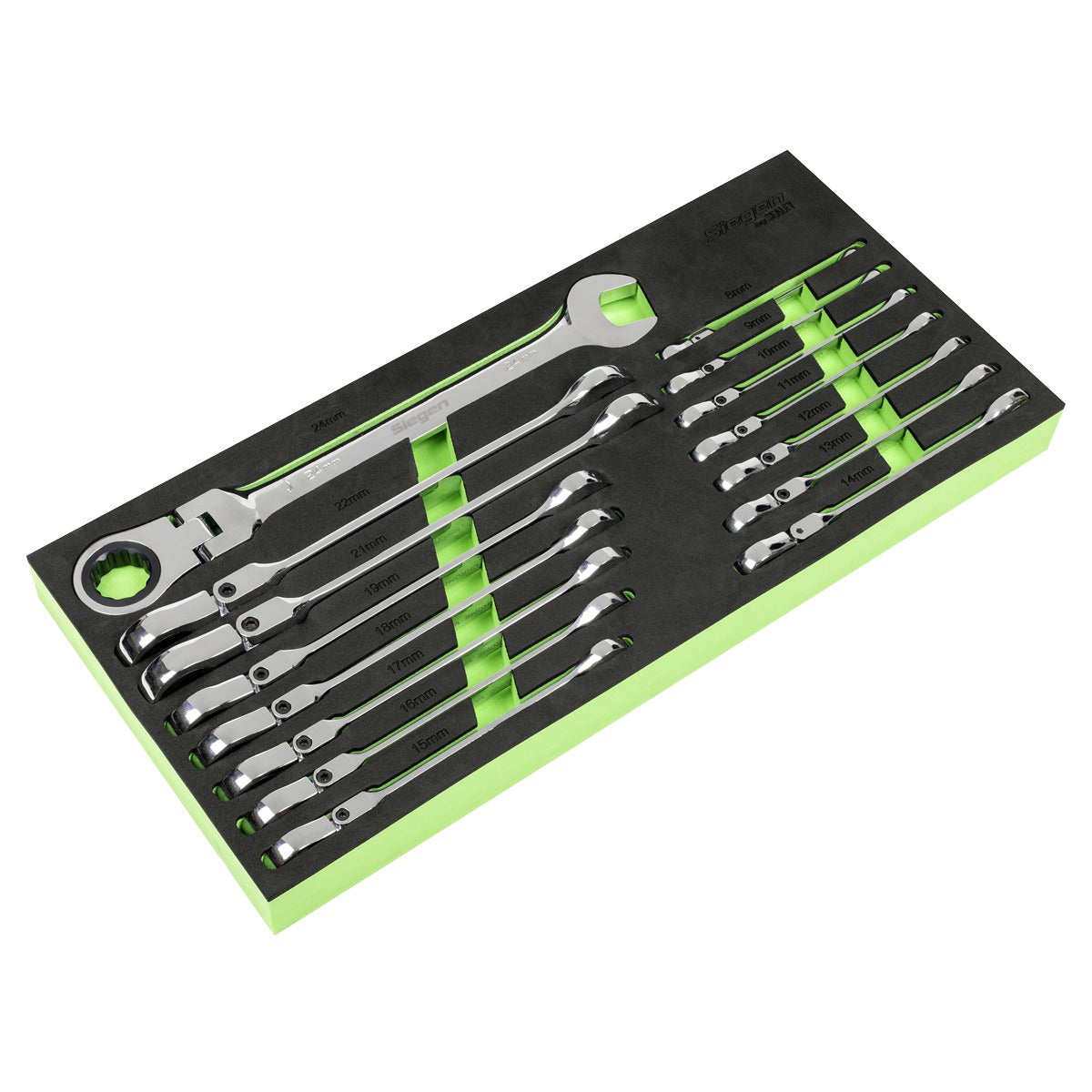 Siegen Flexi-Head Combination Ratchet Spanner Set 15pc S01329