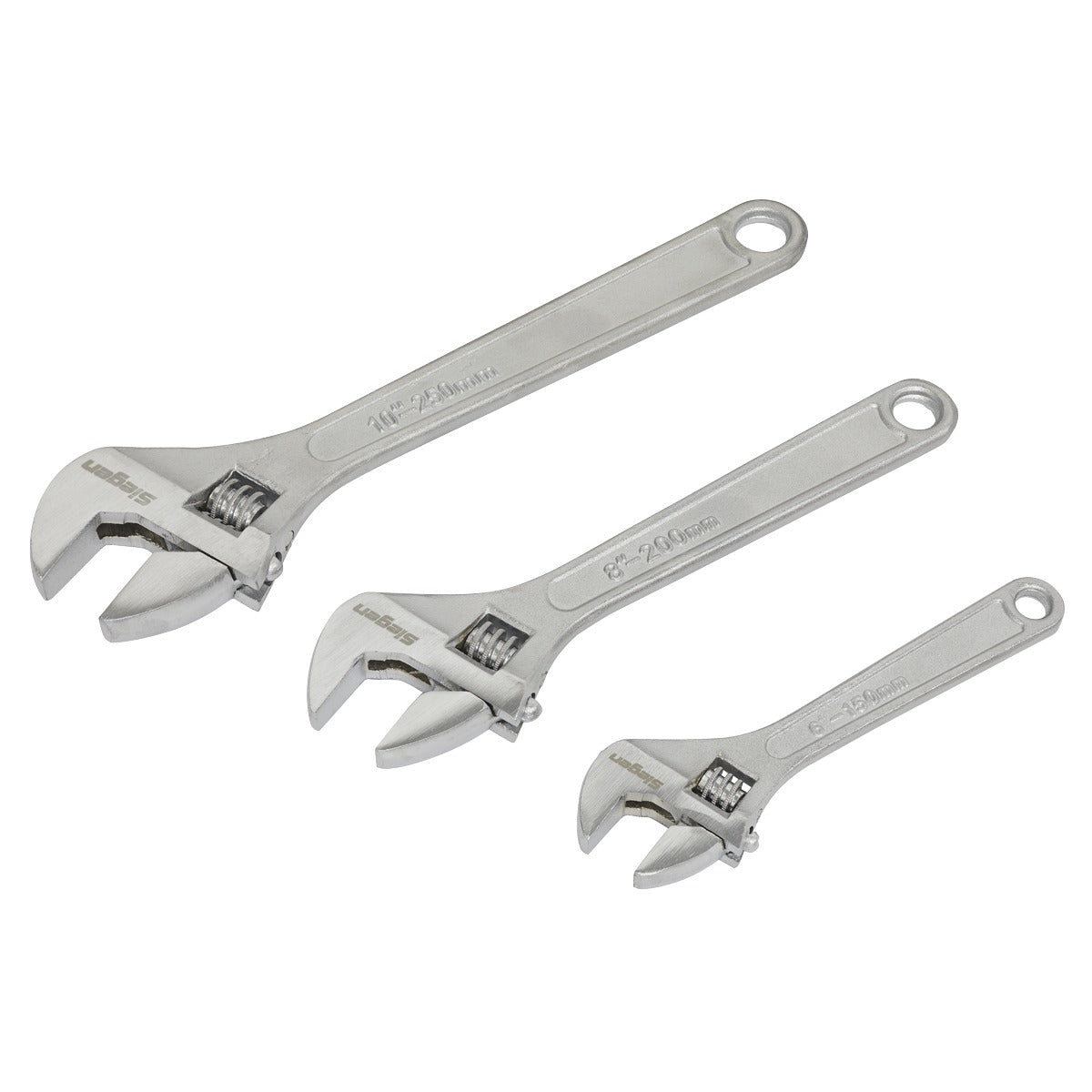 Siegen Adjustable Wrench Set 3pc S0448