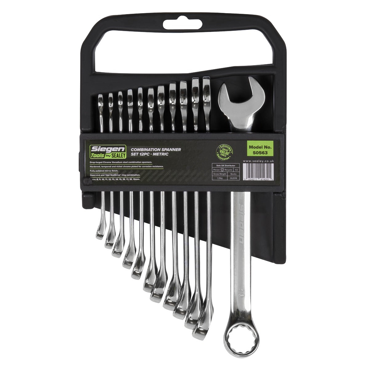 Siegen Combination Spanner Set 8-19mm 12pc S0563