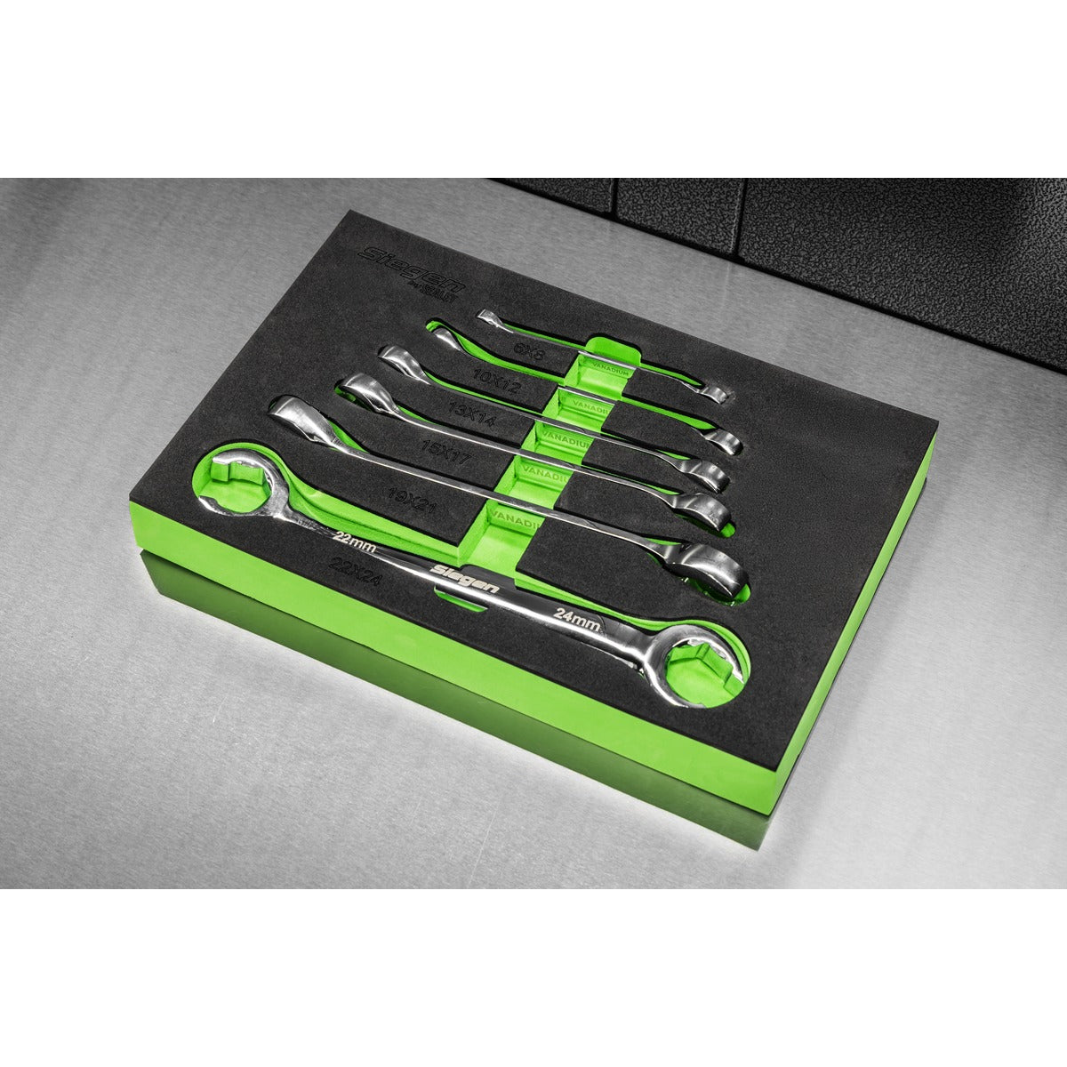 Siegen Flare Nut Spanner Set in EVA Foam Tray 6pc S0767