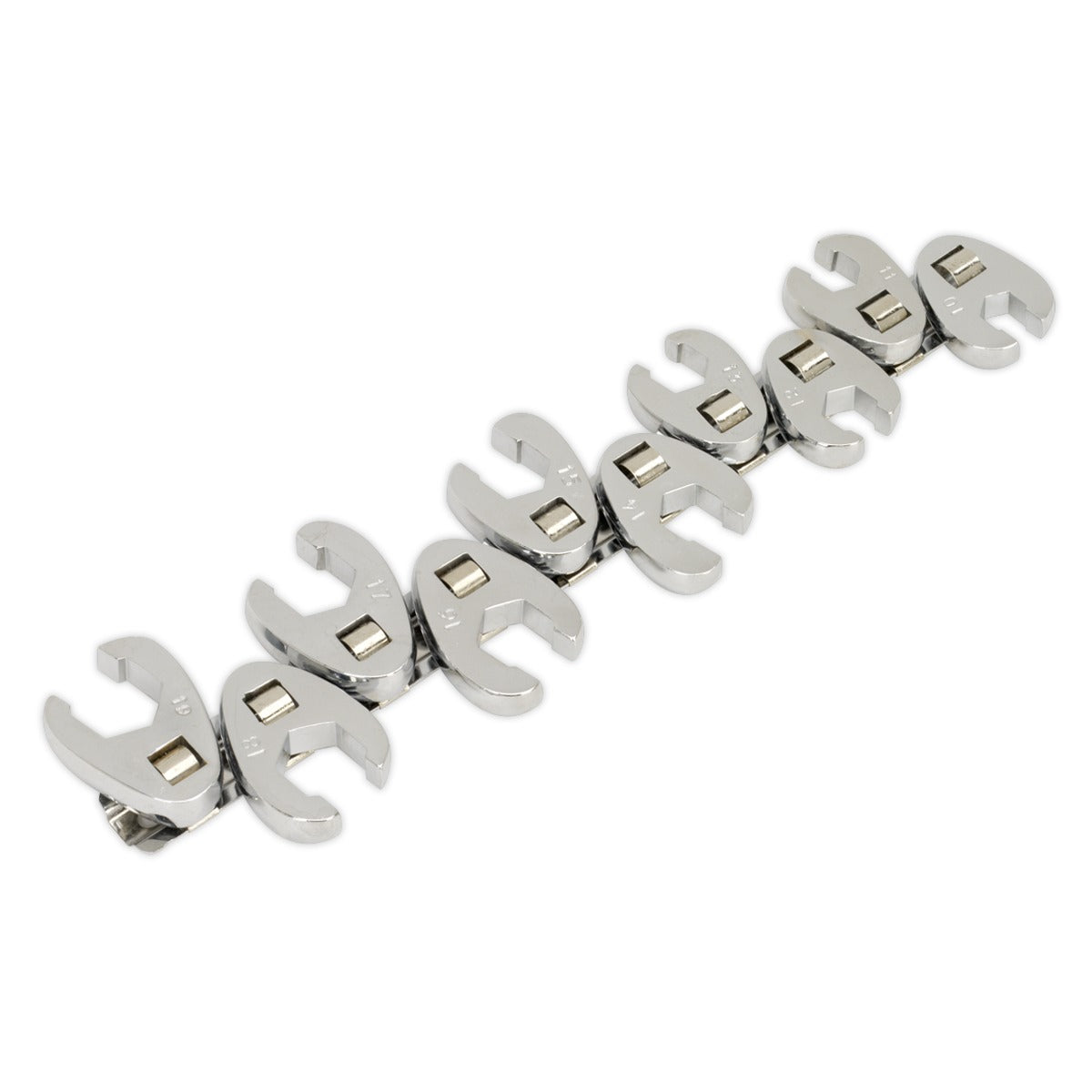 Siegen Flare Nut Crow's Foot Wrench Set 3/8"Sq Drive 10pc S0845
