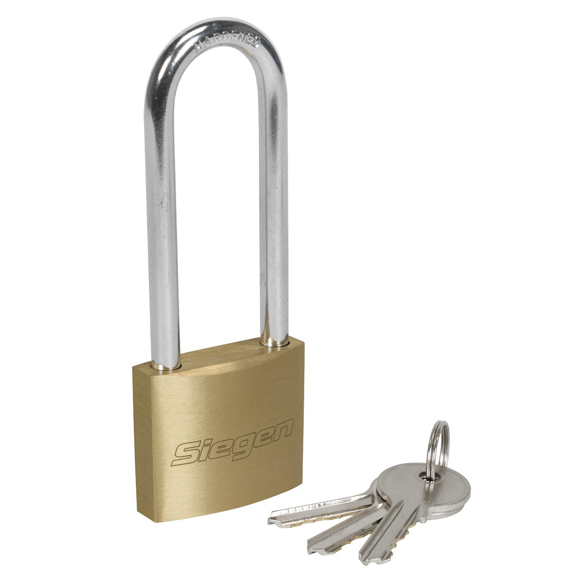 Siegen Brass Body Padlock with Brass Cylinder Long Shackle 40mm S0989