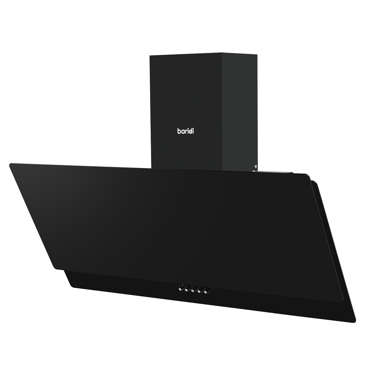 Baridi Angled Chimney Cooker Hood with Carbon Filters & LED Lamp 90cm, Energy Class A - Black Glass DH106