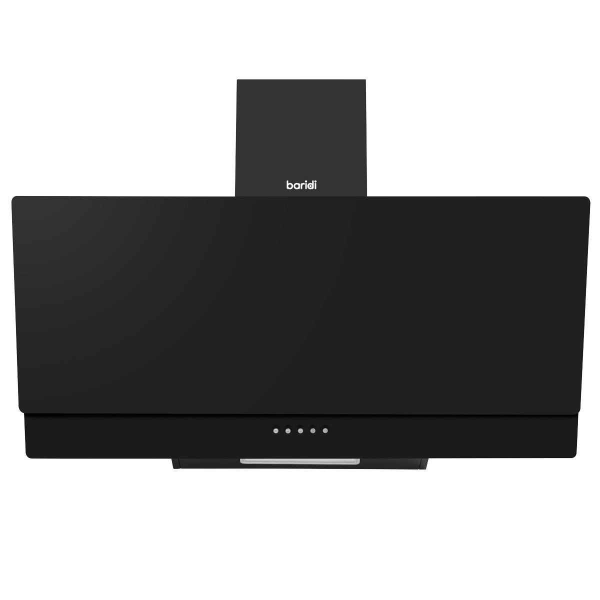 Baridi Angled Chimney Cooker Hood with Carbon Filters & LED Lamp 90cm, Energy Class A - Black Glass DH106
