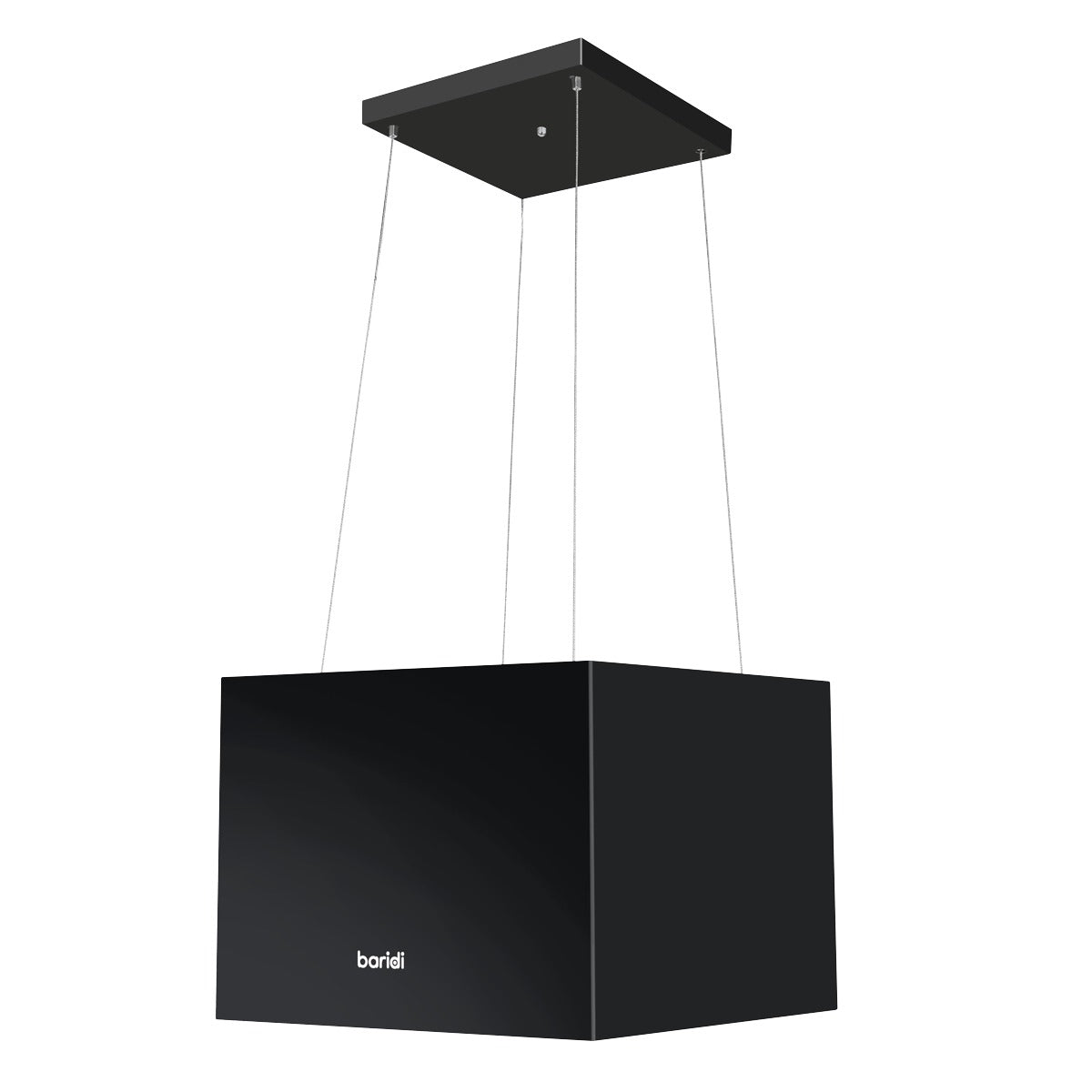 Baridi Square Island Cooker Hood 40cm - Black DH109