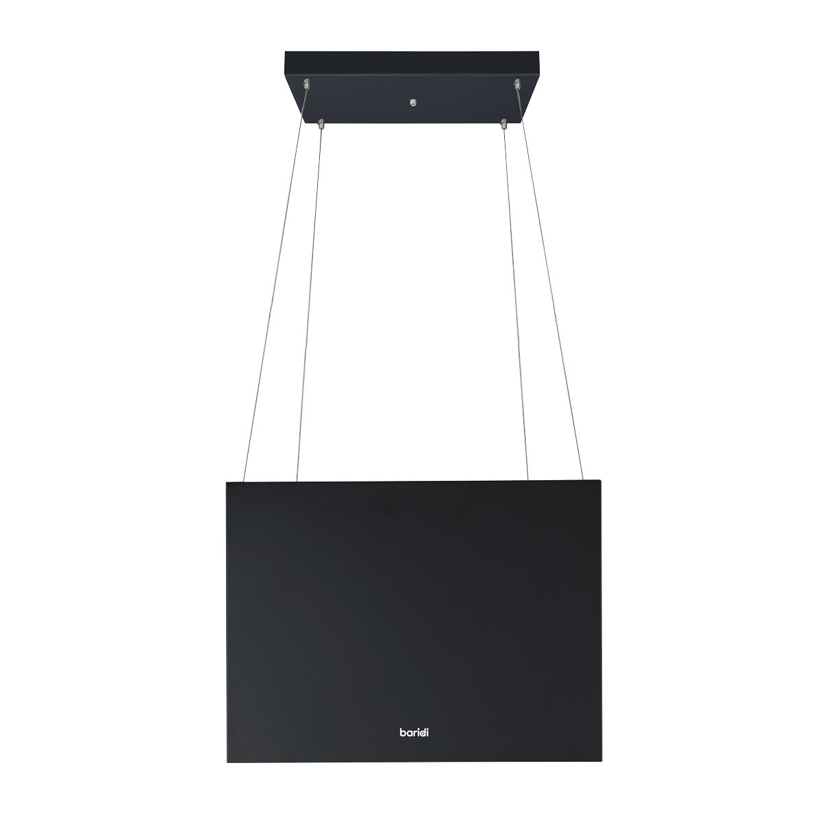 Baridi Square Island Cooker Hood 40cm - Black DH109