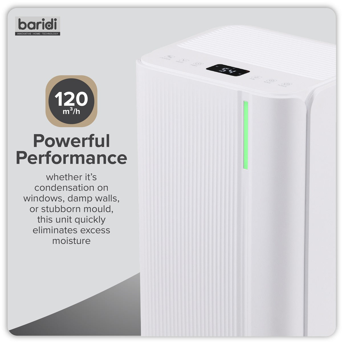 Baridi Dehumidifier with Digital Display & 24hr Timer 12L - White DH147