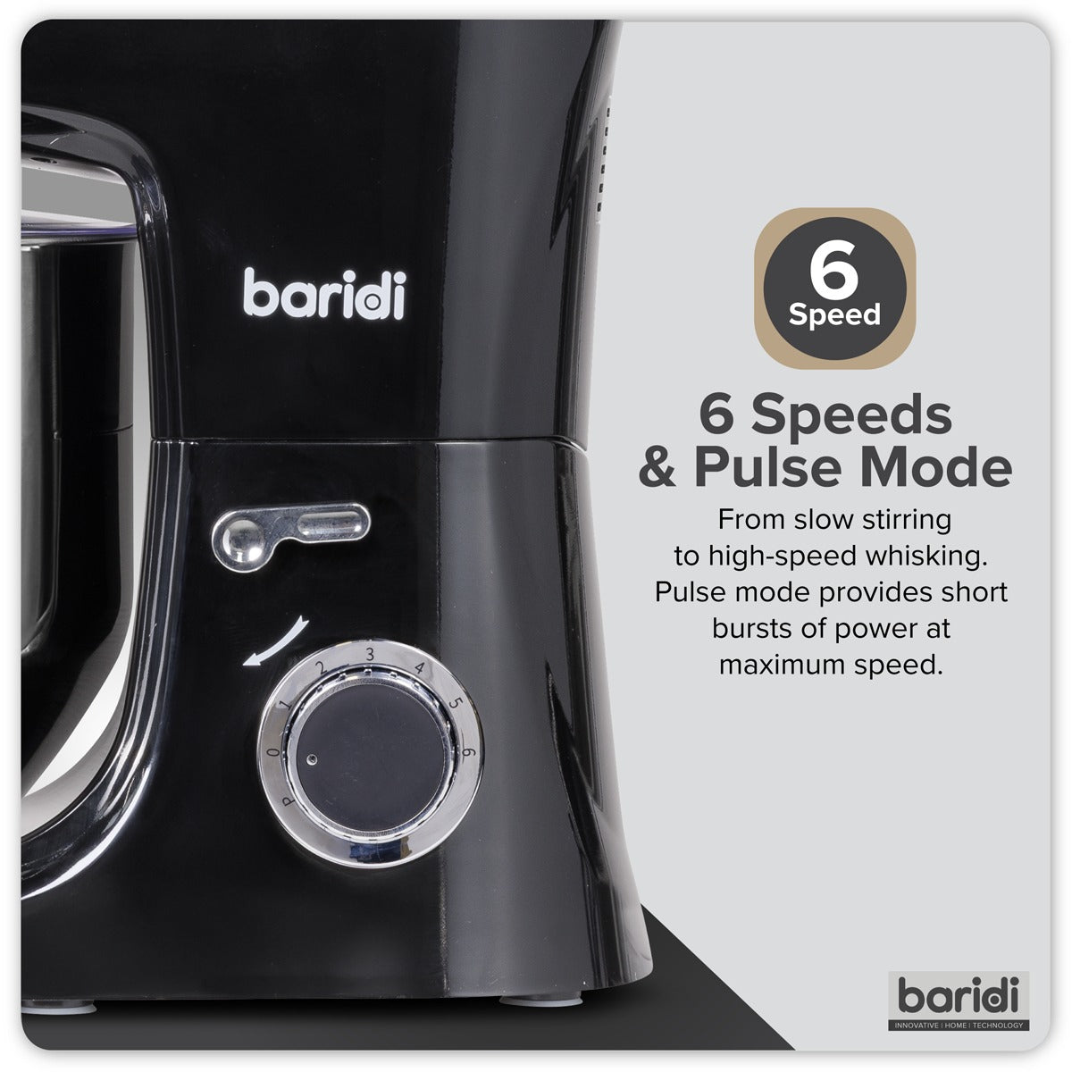 Baridi 1800W Stand Mixer with Accessories 8L - Black DH174