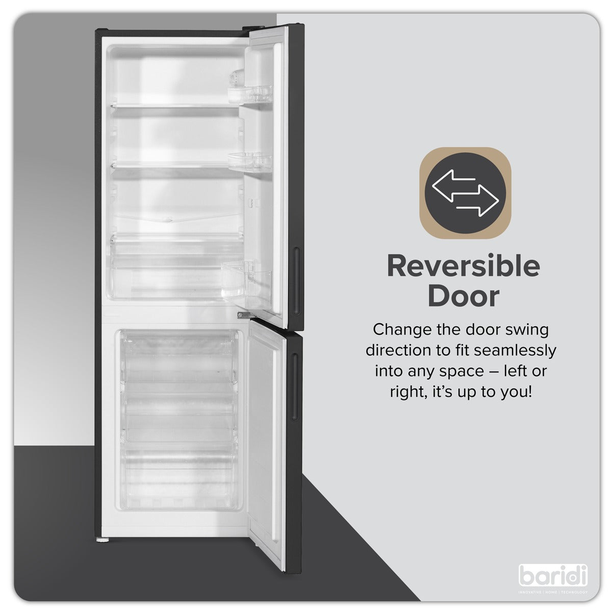 Baridi 47cm 70/30 Fridge Freezer, 157L Capacity Low Frost DH253