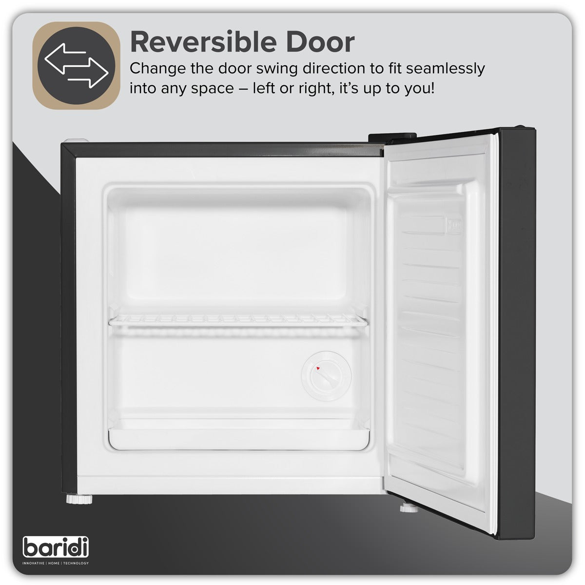 Baridi Mini Tabletop Fridge/Freezer, 31L Capacity - Black DH255