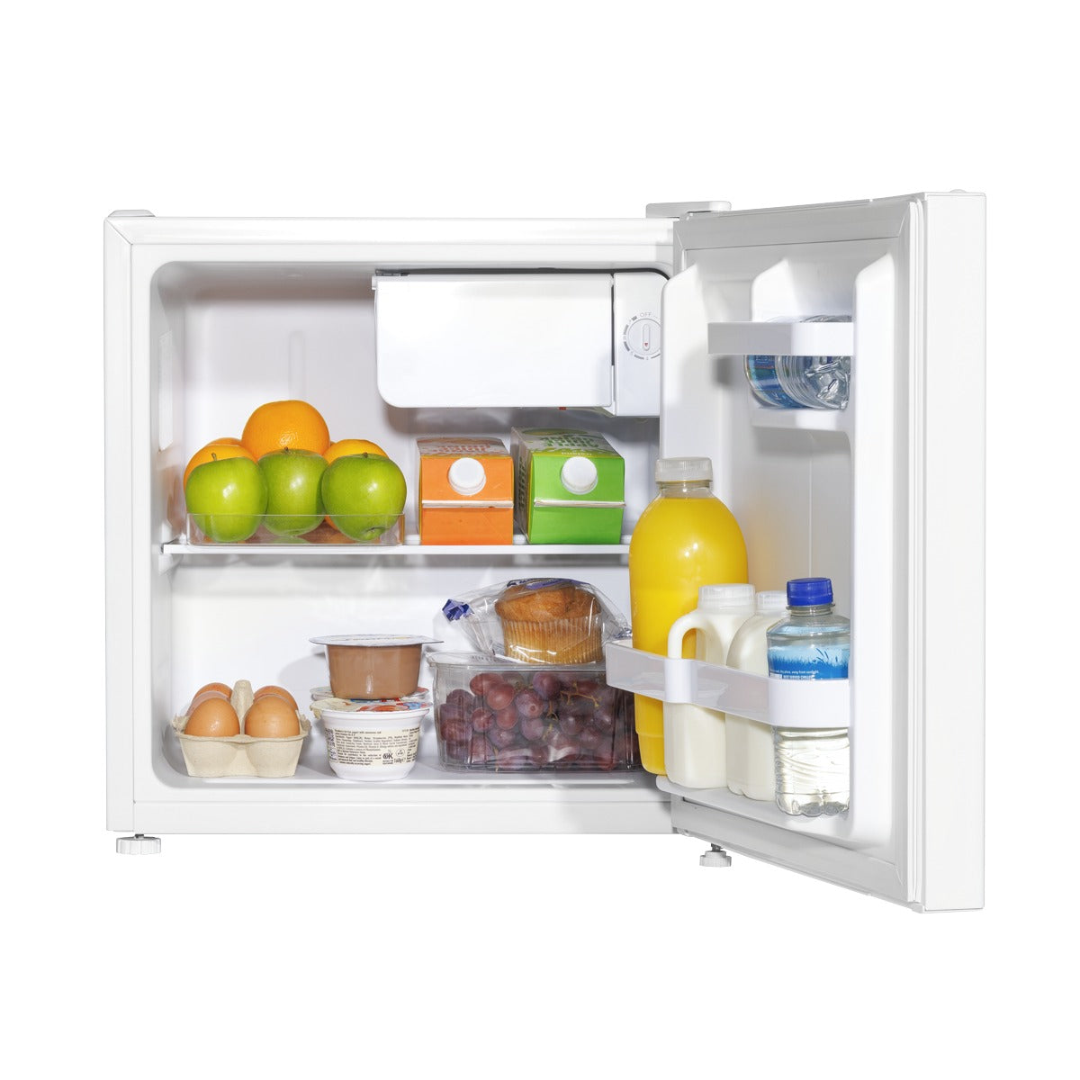 Baridi Tabletop Fridge with Ice Box, 46L Capacity, Adjustable Thermostat - White DH256
