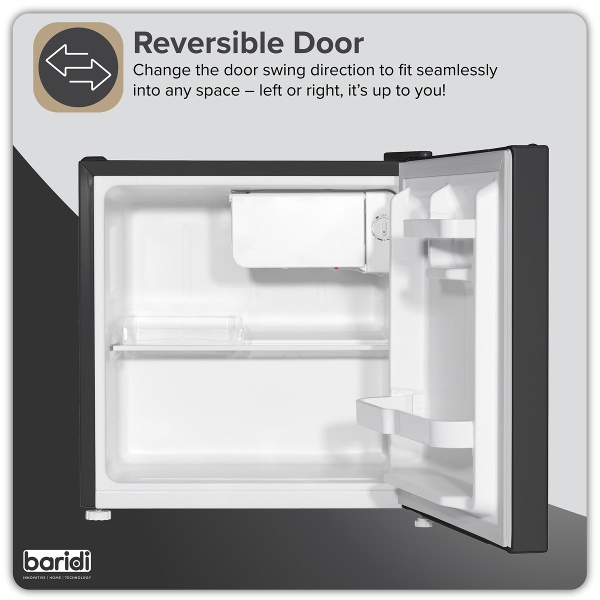 Baridi Tabletop Fridge with Ice Box, 46L Capacity DH257