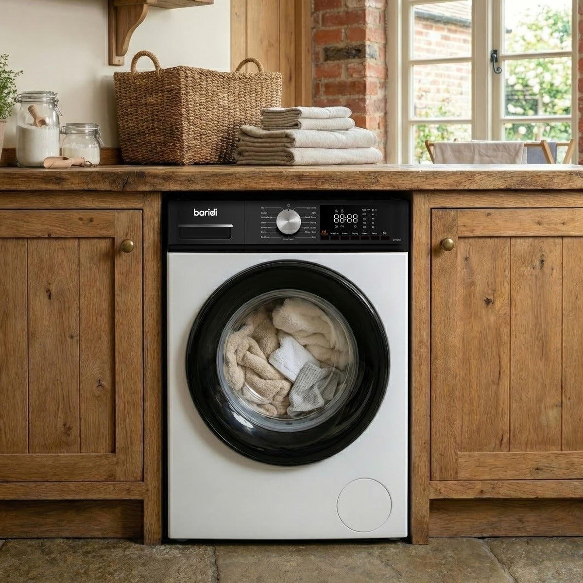 Baridi 8/5kg Washer Dryer, Front Loading, 1400rpm Energy Rating A – White DH263