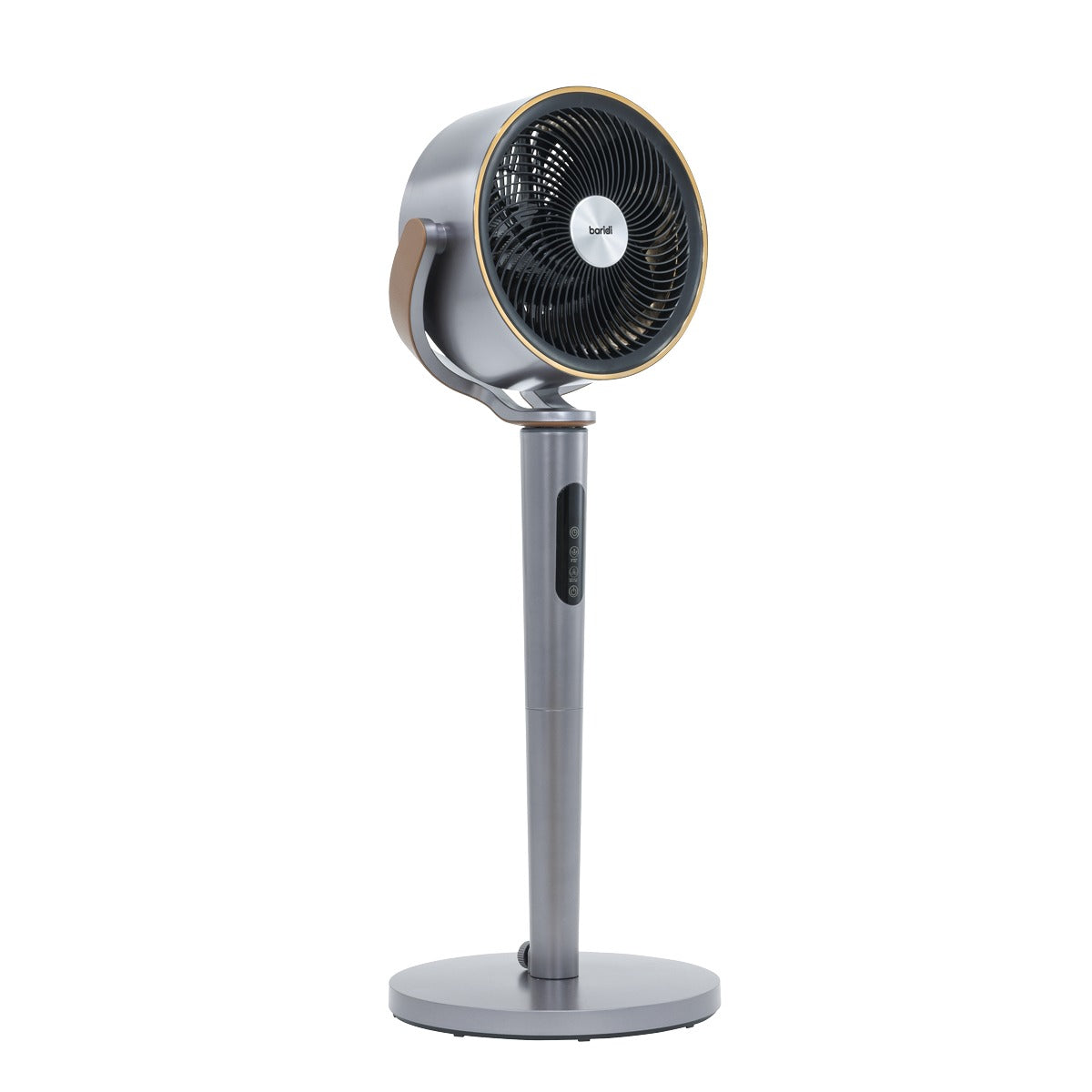 Baridi 12" Pedestal Fan with Remote Control, Back Light & 12hr Timer - Grey DH264
