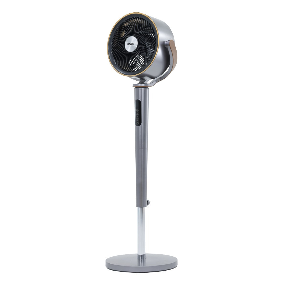 Baridi 12" Pedestal Fan with Remote Control, Back Light & 12hr Timer - Grey DH264