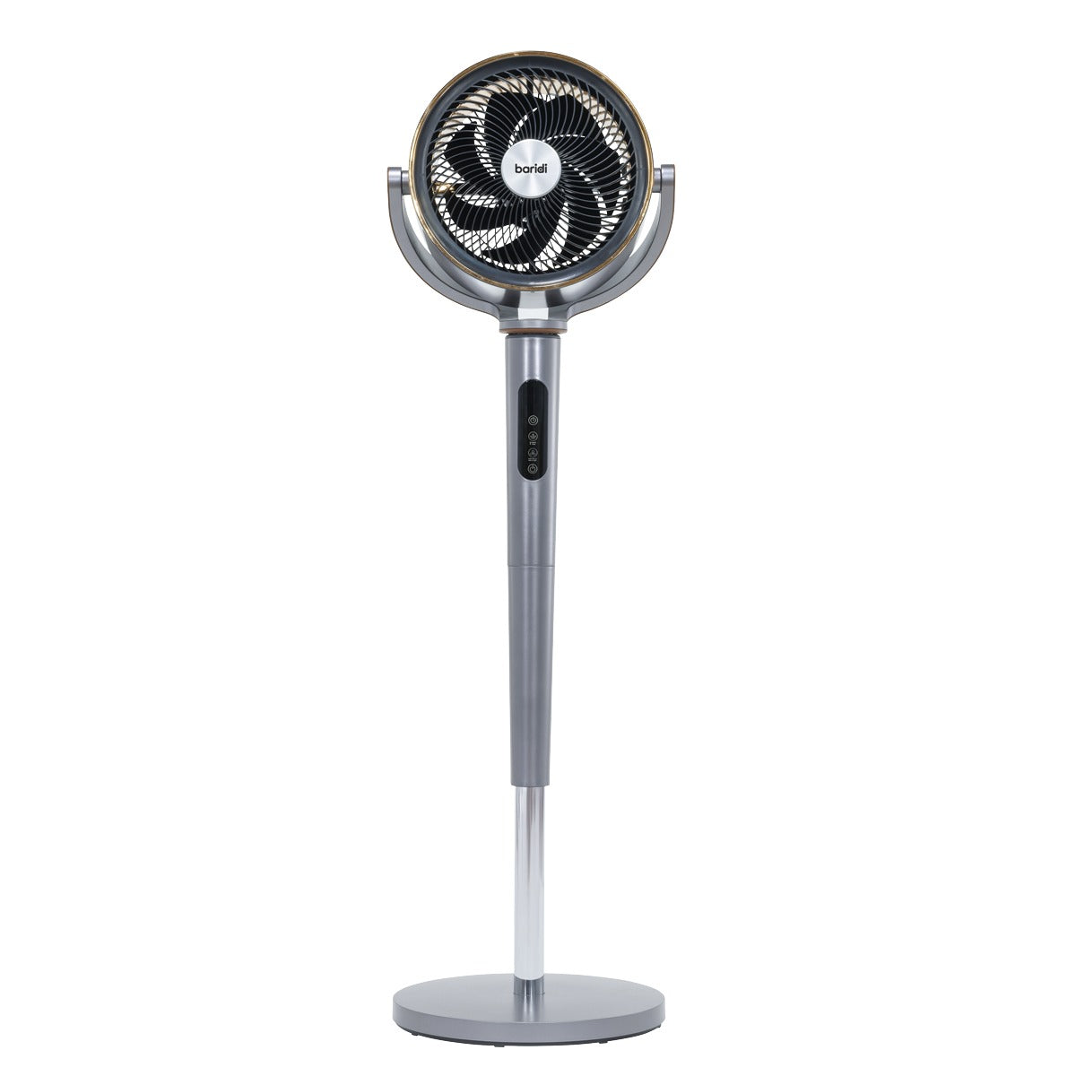 Baridi 12" Pedestal Fan with Remote Control, Back Light & 12hr Timer - Grey DH264