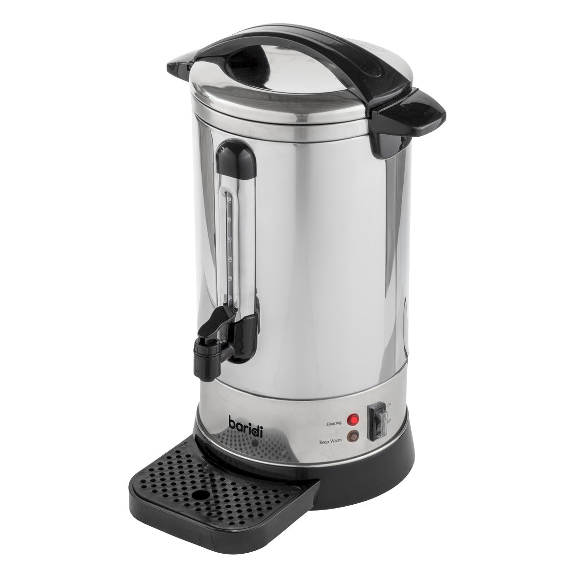 Baridi Hot Water Boiler/Tea Urn 10L Capacity, Stainless Steel DH269