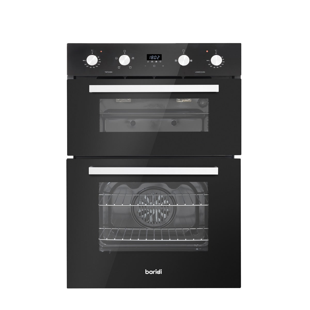 Baridi 72cm Built-Under Double Oven, 74L Capacity, Energy Rating A - Black DH278