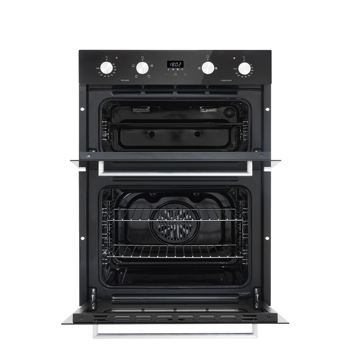 Baridi 72cm Built-Under Double Oven, 74L Capacity, Energy Rating A - Black DH278
