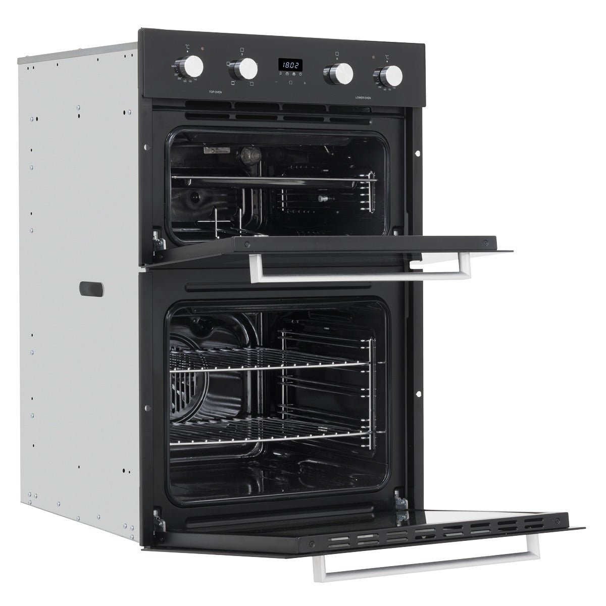 Baridi 90cm Built-In Double Oven, 88L Capacity, Energy Rating A - Black DH279