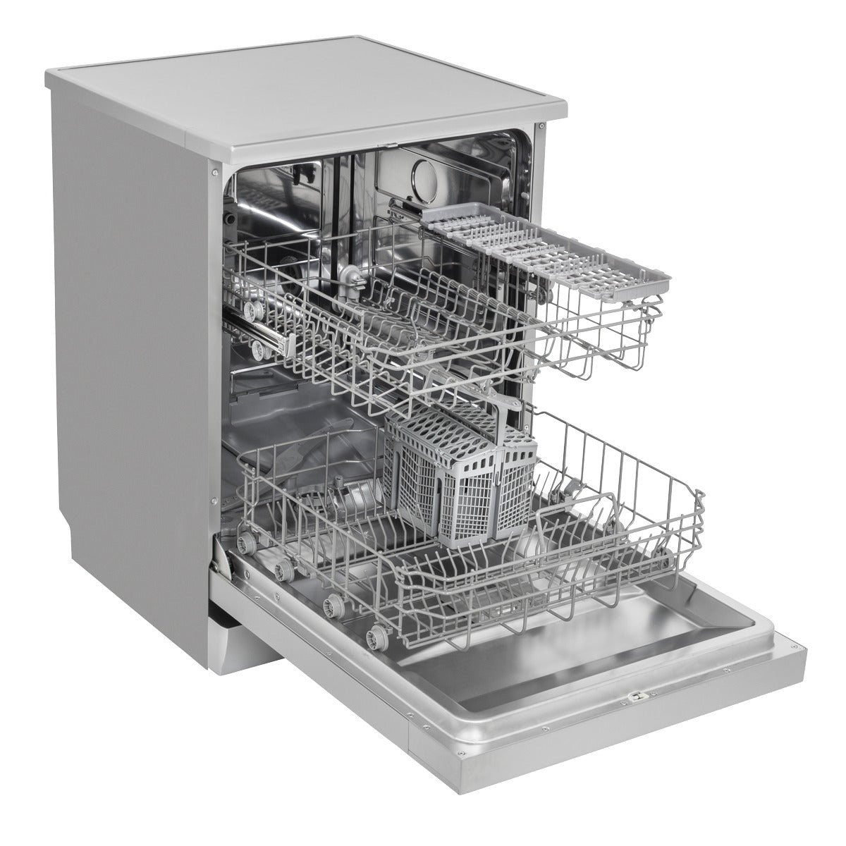 Baridi Regular Sized Freestanding Dishwasher 60cm Wide 13 Place Settings - Silver DH280