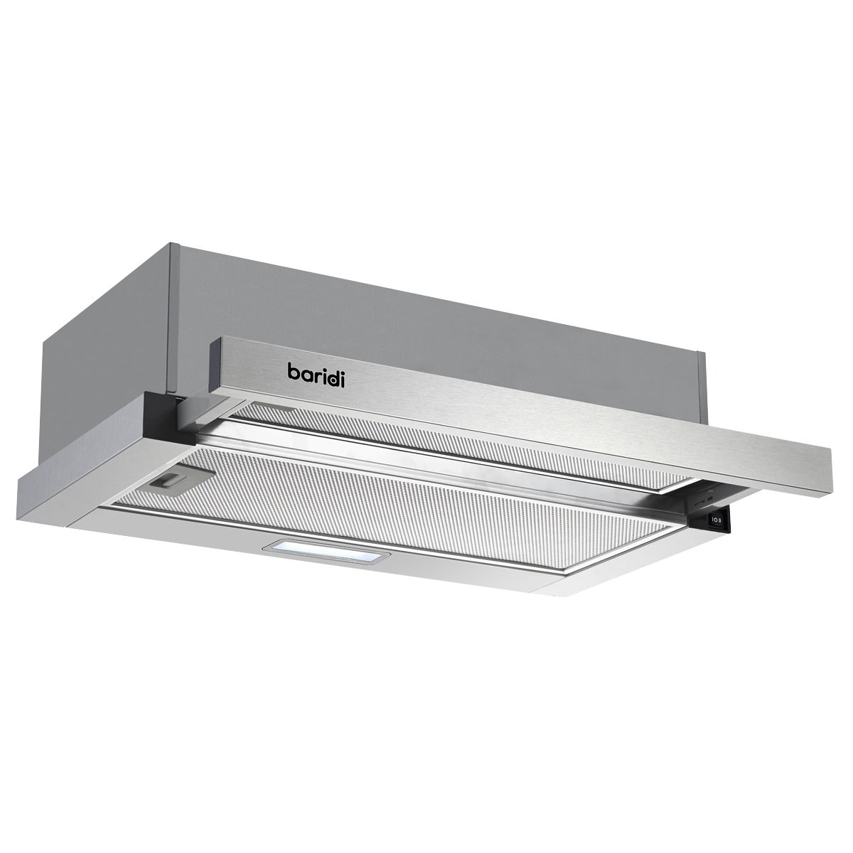 Baridi Telescopic Cooker Hood with Aluminium Filters 60cm - Stainless Steel DH286