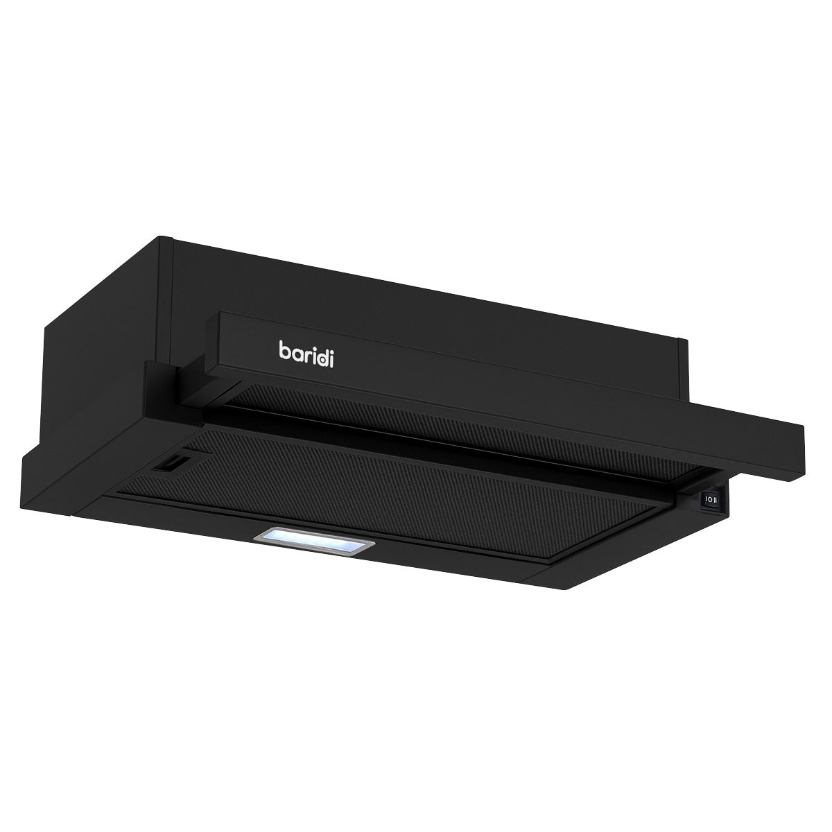 Baridi Telescopic Cooker Hood with Aluminium Filters 60cm - Black DH287