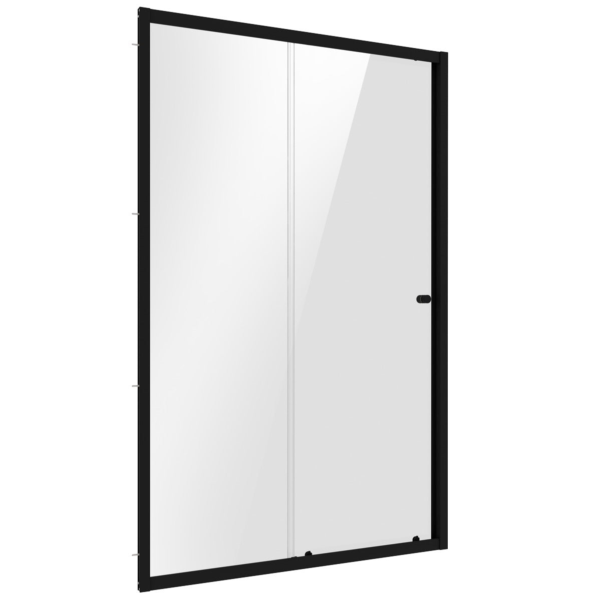 Baridi Sliding Shower Door 1000 x 1850mm, 6mm Tempered Glass, Reversible - Black DH293